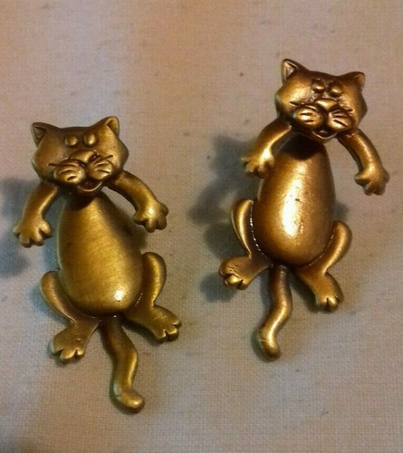 Boucle oreille chat métal - -,
