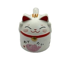 Mug Maneki Neko rose porcelaine  10 x 9cm env