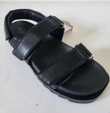 STRADIVARIUS Sandales noires à scratch réglable talon plat Taille 39