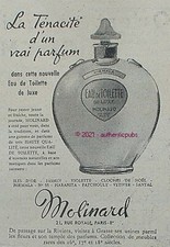 PUBLICITE MOLINARD EAU DE TOILETTE DE LUXE NIRMALA FLEURS GRASSE DE 1956 AD PUB