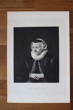 ✒ ca.1890 REMBRANDT portrait d'une vieille femme - Beau tirage sur vergé