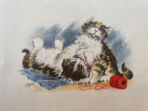 Charmante petite litho - , signée