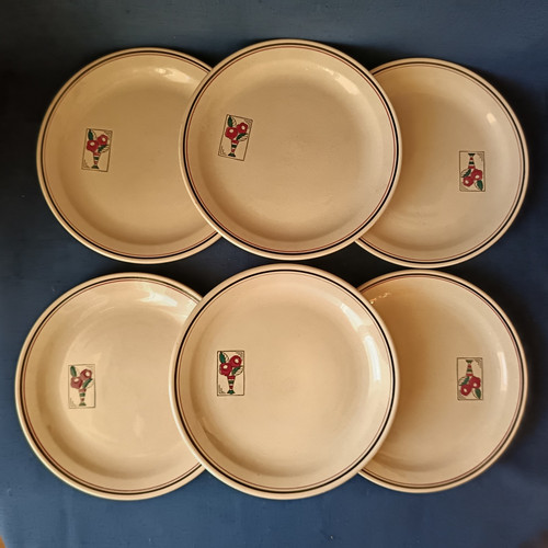 Assiettes art deco faience - art,