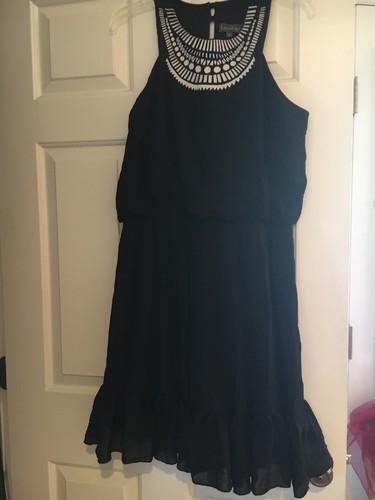 Black crêpe dress - black, with