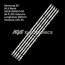 KIT 5 BARRES DE BANDES LED SAMSUNG TV D2GE-320SC0-R3 2013SVS32F BN96-25300A