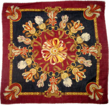 - Châle  laine et soie  TBEG  vintage Scarf  115x120 cm