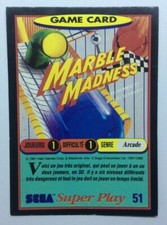 Carte n° 51 MARBLE MADNESS jeu SEGA SUPER PLAY 1991 Game Card PANINI VF