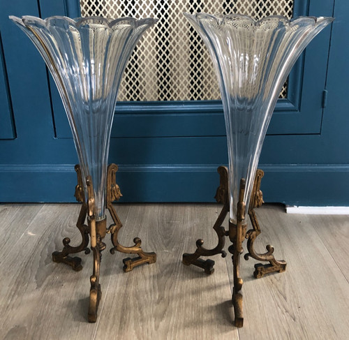 Belle paire vases cornets - paire, de
