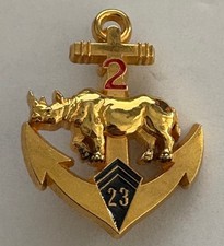 INSIGNE  TROUPES DE MARINE: 2EME ESC 23EME RIMA  2004