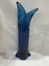 Totem queue de poisson bleu en cristal de Saint Louis