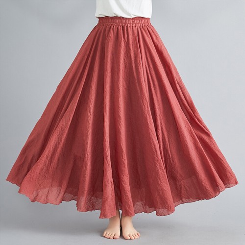 Femme coton lin - jupe, plissée