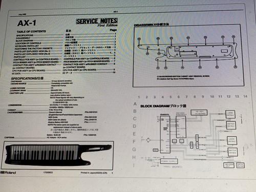 Roland service manual - ax-1,