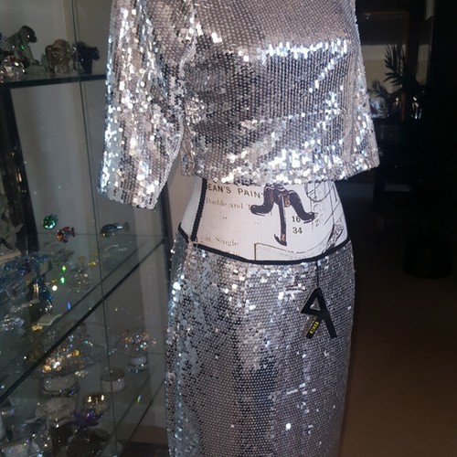 Sequin piece crop top maxi - piece,
