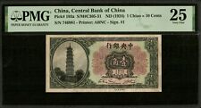 CHINA - CHINA - 10 Cents (1924) Pick 193a, no serial letter: rare, PMG VF 25
