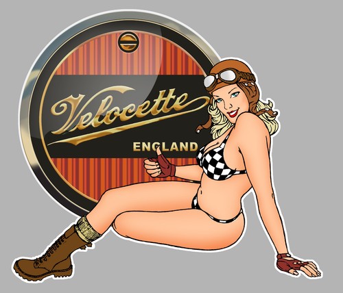 Pinup vintage pour - pour, velocette
