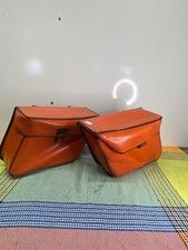 Paire de sacoche mobylette orange vintage dans leurs jus un peu abîmer A943