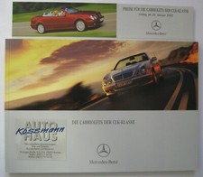 Dépliant Brochure + Liste Mercedes CLK A208 Cabriolet 200-430 Mj 2001 2002