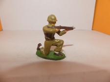 FIGURINE STARLUX MILITAIRE AMÉRICAIN UNI A GENOUX TIRE AU FUSIL GUETRE BLANCHE