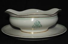 Saucière Porcelaine de Limoges (Guérin) vers 1900 (monogrammée)