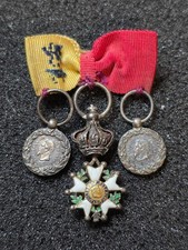 Superbe portée de trois miniatures / reductions legion honneur chine italie