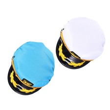  2 Pcs Casquette Capitaine Chapeau De Yacht Costume Cosplay D'Halloween Mer