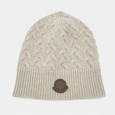 Bonnet tricoté en laine gris