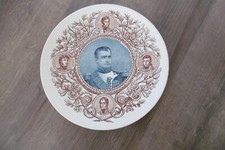 Ancienne assiette en faience de Sarreguemines portrait Napoléon Bonaparte
