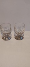 2 verres à liqueur en cristal taillé et monture argent Poinçon Minerve