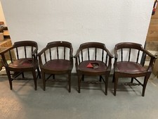 QUATRE FAUTEUILS DE BARBIER EMPIRE. BOIS D'ACAJOU. ESPAGNE. 19ÈME SIÈCLE