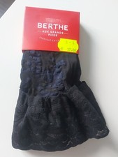 Bas Berthe Aux Grands Pieds Noir Bleu  Papillon Taille 3 /4 