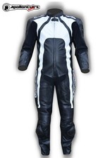 §DESTOCKAGE TOTAL§ COMBINAISON MOTO CUIR PISTE OU ROUTE NOIR ET BLANC TAILLE XXL