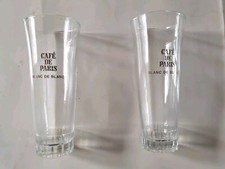 2 Anciens Verres A Vin Blanc Café De Paris Blanc De Blanc Deco Bistrot