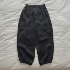 Femme Satin Bloomers Pantalon Longueur Cheville Solide Taille Élastique en Vrac