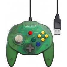 Manette Filaire Tribute 64 USB Verte RETRO-BIT pour Nintendo Switch, PC Windows