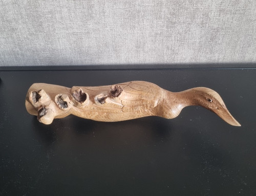 Canard sculpté bois - canard,