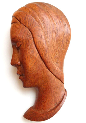 Sculpture visage femme en - visage, de