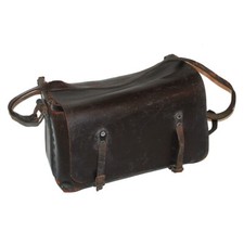 Ancienne sacoche de collection de mécanicien / cheminot S N C F en cuir 1940's