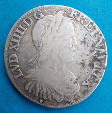 Louis XIV , 1/2 demi écu à la mèche longue 1647 & Aix