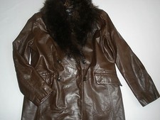 KENNETH COLE LEATHER COAT  L