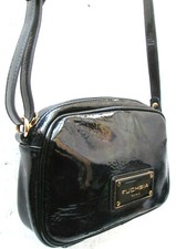 -FUCHSIA petit sac à main   similicuir vernis TBEG vintage bag authentique