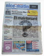 JOURNAL HISTORIQUE NICE MATIN DU 13 JANVIER 2015 ET MAINTENANT CHARLIE HEBDO