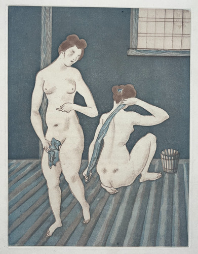 Foujita toilette gravure eau - toilette,