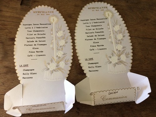 Ancien menu communion 1982 - ancien,