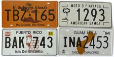 Lot de 4 plaques d'immatriculation américaines PUERTO RICO USA License Plates