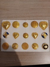 Lot 15 Boutons Louis Ferraud Haute Couture Metal Doré Vintage.belle qualité