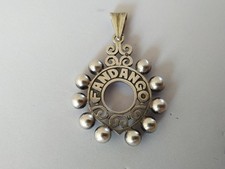 ANCIEN PENDENTIF DIZAINIER ARGENT MASSIF PAYS BASQUE FANDANGO