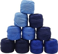 Fil à emboutir 10 x 20 m - Palette de couleurs - 100 % coton 3 bleus assortis