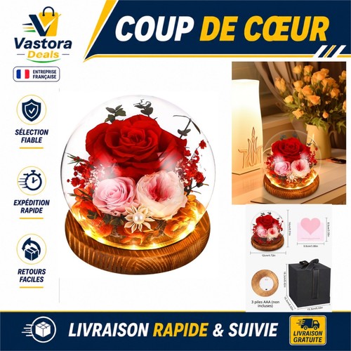 Rose éternelle sous cloche - Éternelle,