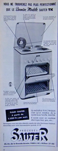 Publicité 1954 sauter - publicitÉ,