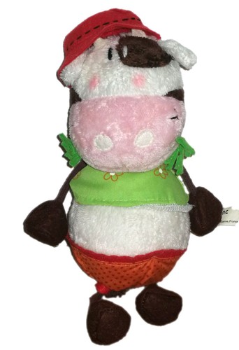 Peluche doudou vache chapeau